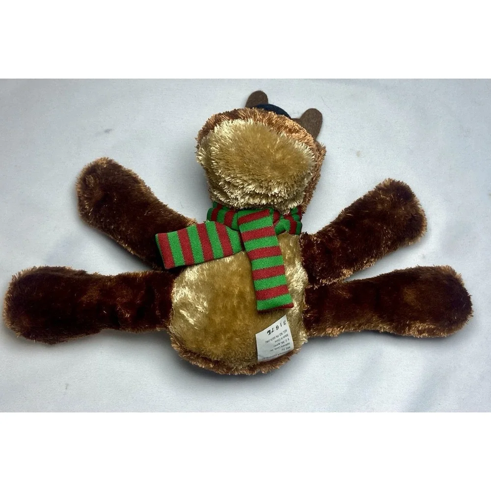 Stuffed Plush Hallmark Christmas Rodney / Riley Reindeer Striped Red Green Scarf